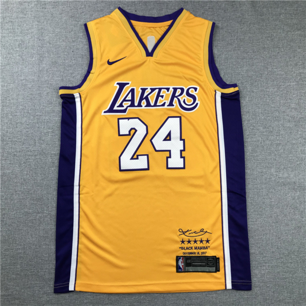 Kobe BRYANT Retire sárga Los Angeles Lakers mez #24