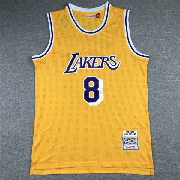 Kobe BRYANT 1996-97 Sárga Los Angeles Lakers mez #8