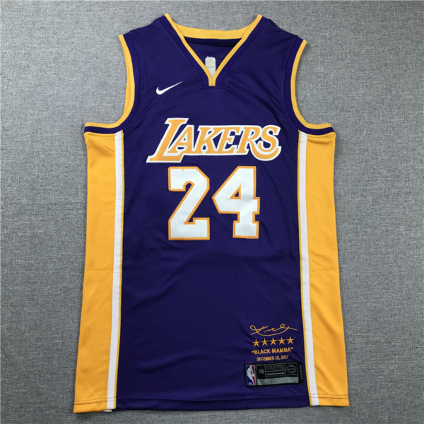 Kobe BRYANT Retire lila Los Angeles Lakers mez #24