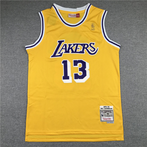 Wilt CHAMBERLAIN 1971-72 sárga Los Angeles Lakers mez