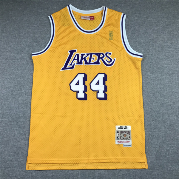 Jerry WEST 1971-72 sárga Los Angeles Lakers mez