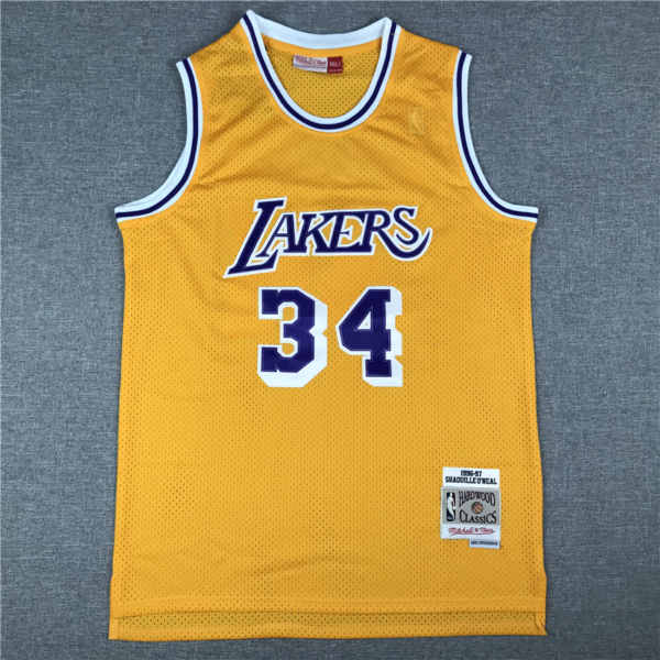 Shaquille O’NEAL 1996-97 sárga Los Angeles Lakers mez