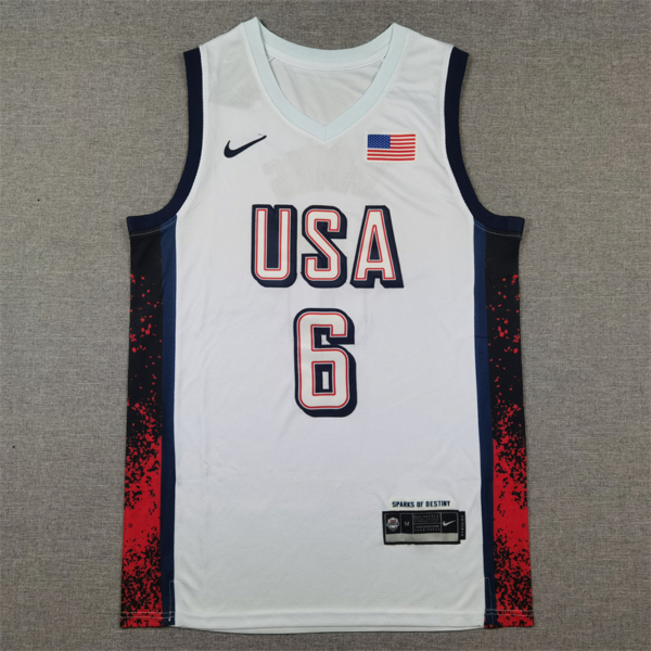 Lebron JAMES 2024 fehér USA válogatott mez