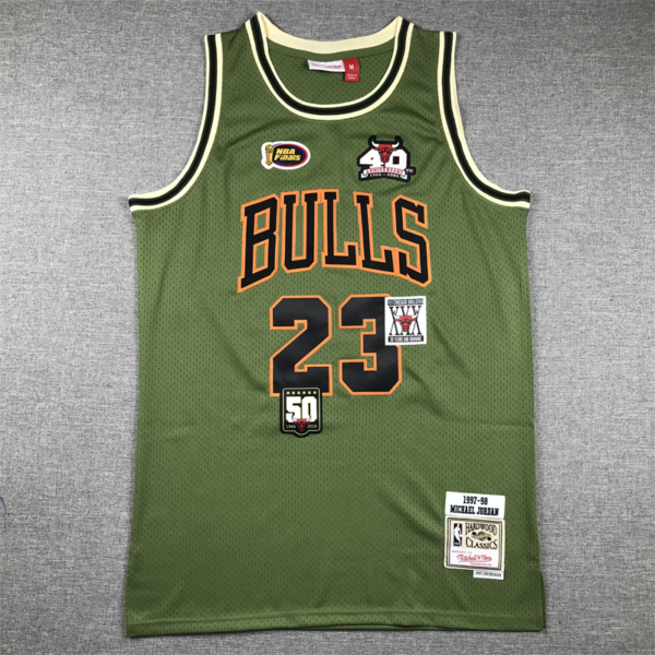 Michael JORDAN Army Green Bulls vintage mez
