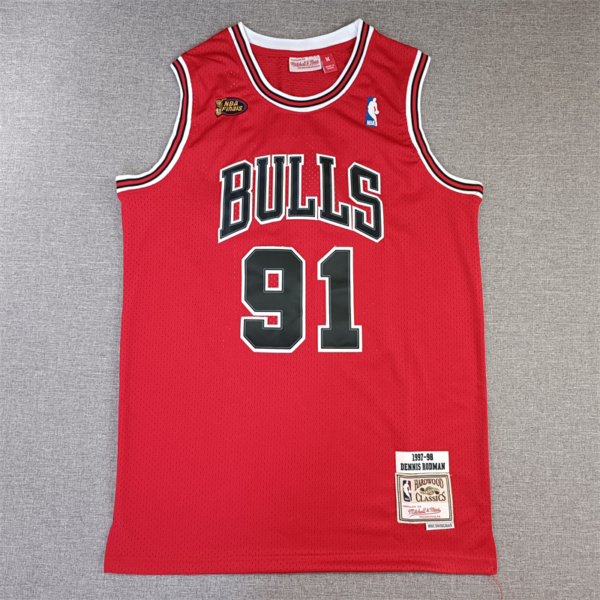 Dennis RODMAN piros The Finals Chicago Bulls mez
