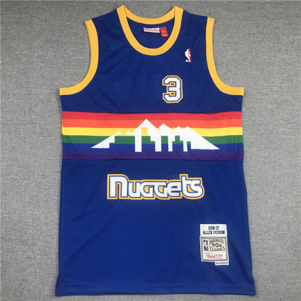 Allen IVERSON kék classic Denver Nuggets mez