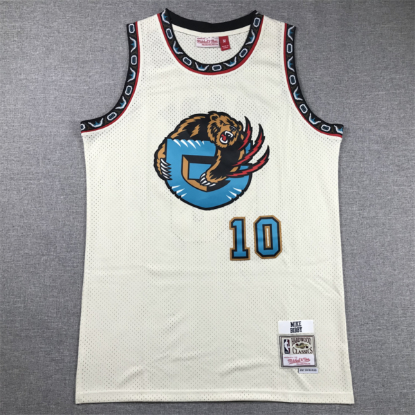 Mike BIBBY CreamWhite vintage Memphis Grizzlies mez