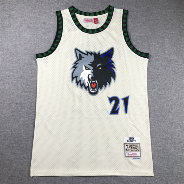 Kevin GARNETT CreamWhite vintage Minnesota Timberwolves mez