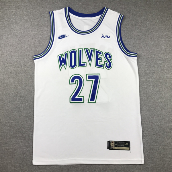 Rudy GOBERT fehér retro Minnesota Timberwolves mez