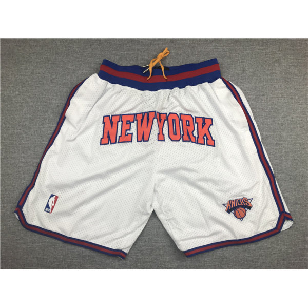 New York Knicks Classic fehér Just Don zsebes kosaras rövidnadrág