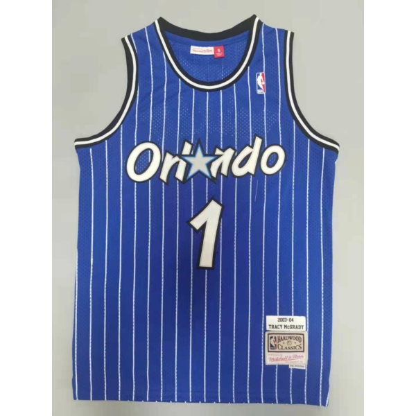 Tracy McGRADY 2003-04 Classic Striped kék Orlando Magic mez