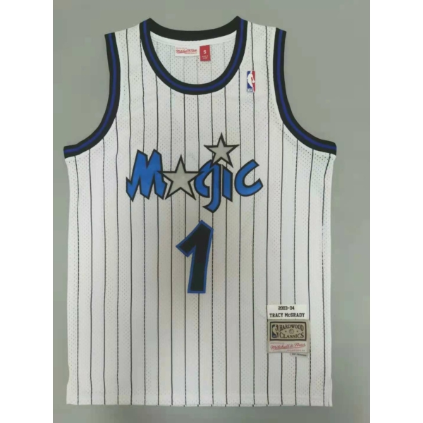 Tracy McGRADY 2003-04 Classic Striped fehér Orlando Magic mez