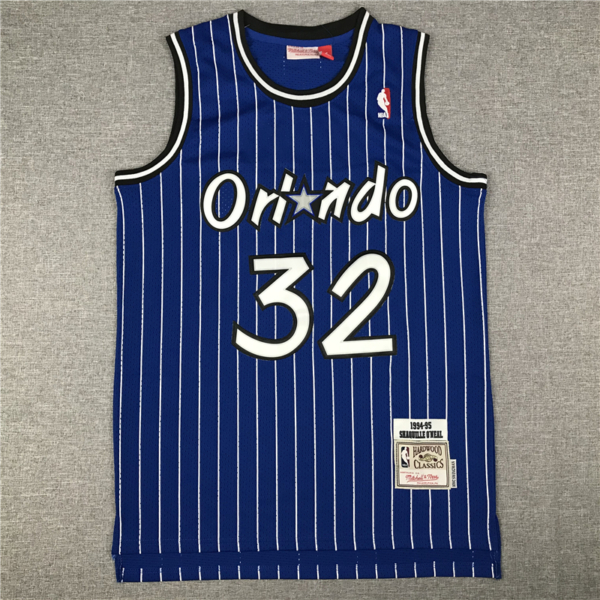 Shaquille O’NEAL 1994-95 Classic Striped kék Orlando Magic mez