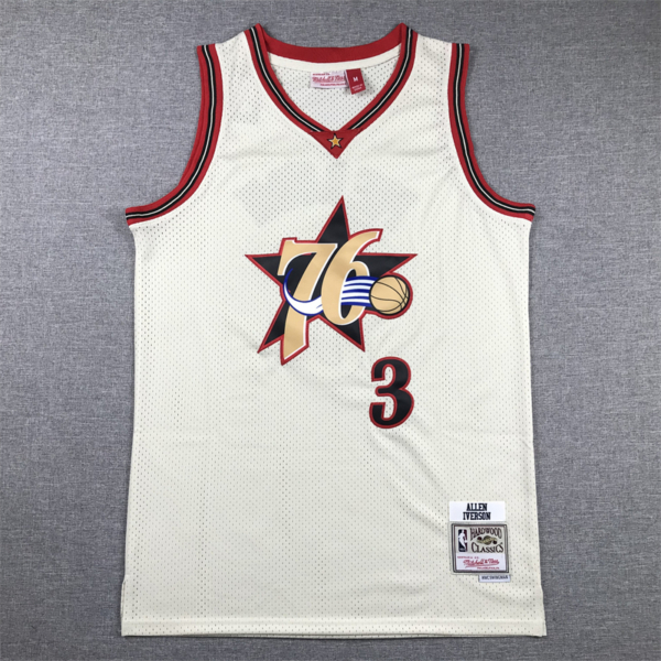 Allen IVERSON CreamWhite vintage Philadelphia 76ers mez
