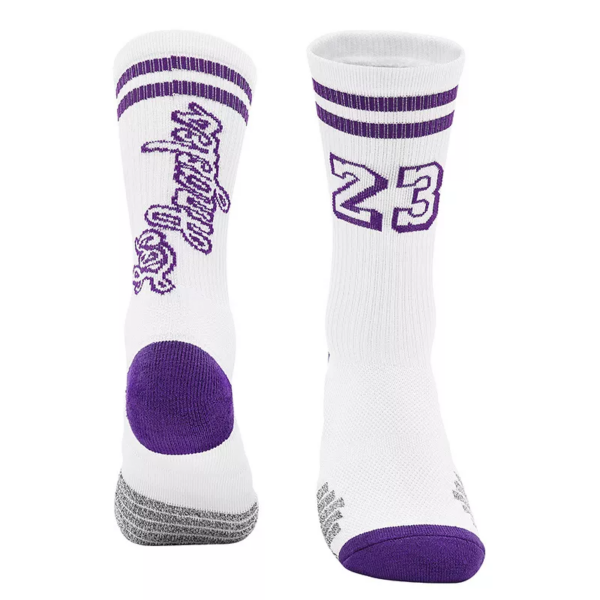 Lebron JAMES #23 Los Angeles fehér zokni